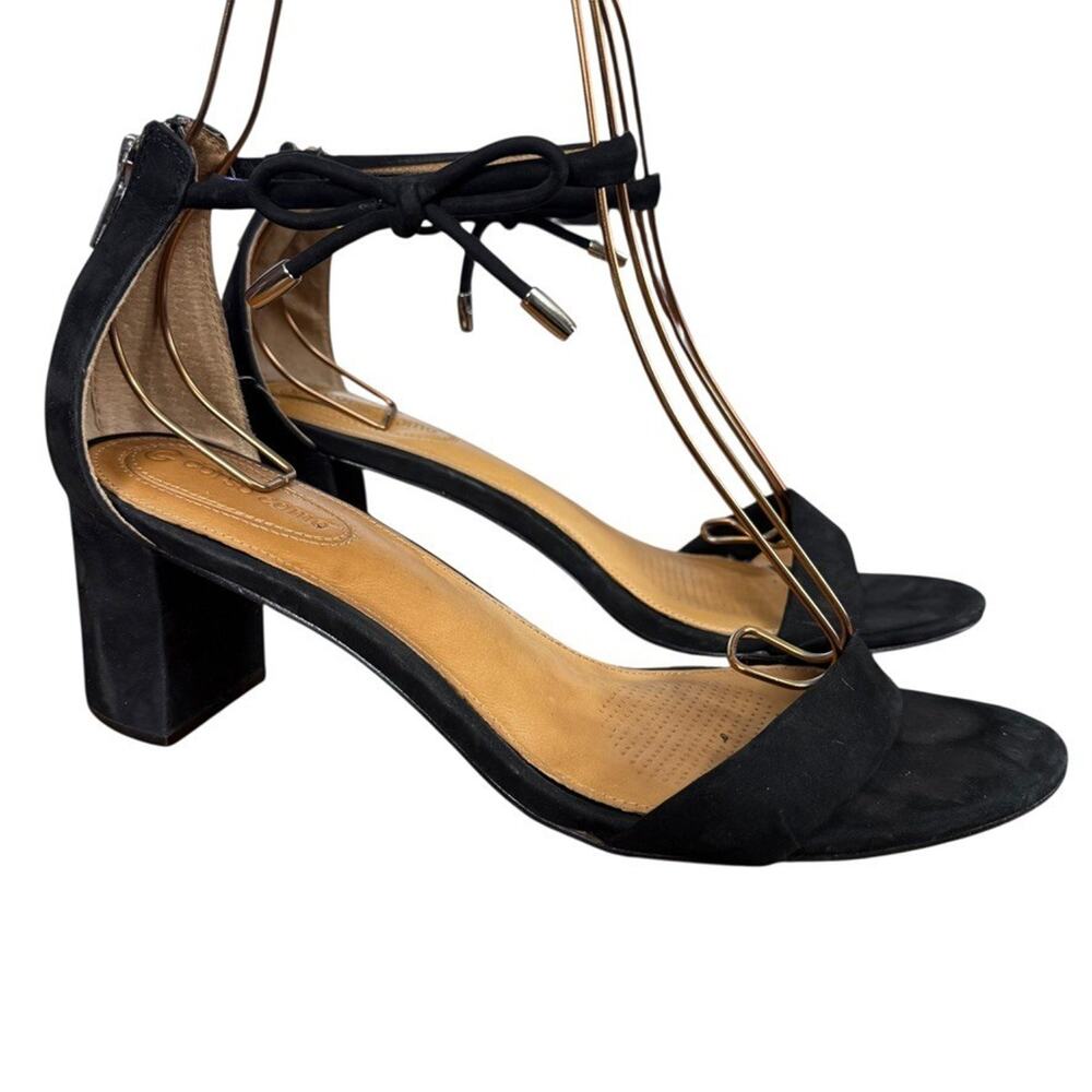 Corso Como Ankle Strap Chunky Block Heels Open Toe Leather Shoes Womens sz 11